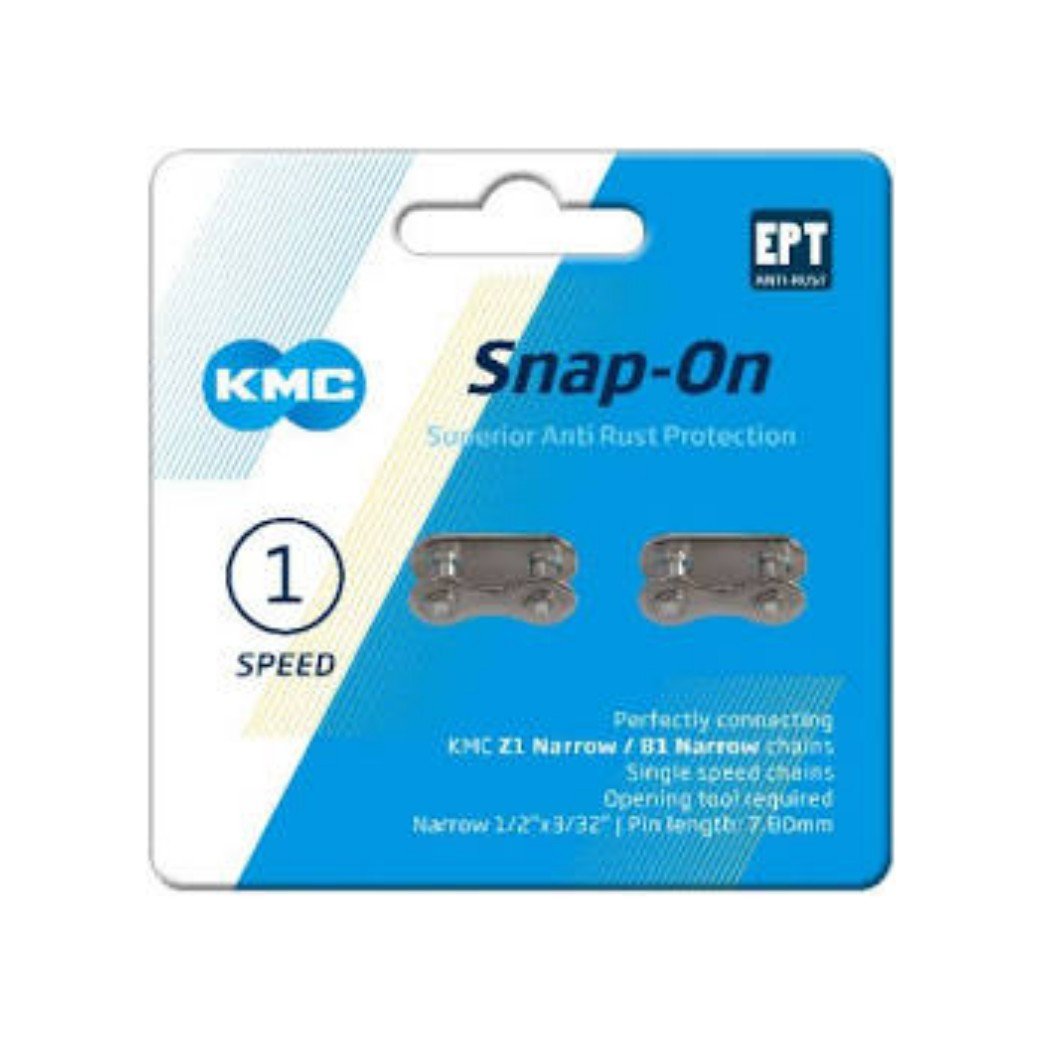 Kmc ketting singlespeedschakel snap-on 1/2x3/32 na Zilver