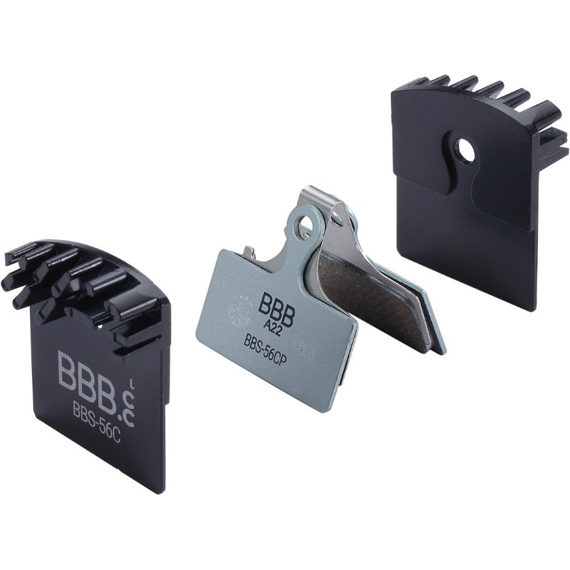 BBB BBS-56C Remblokken DiscStop Coolfin, Organic W/cooling Fins Comp. Shimano XT R Zwart/staalblauw