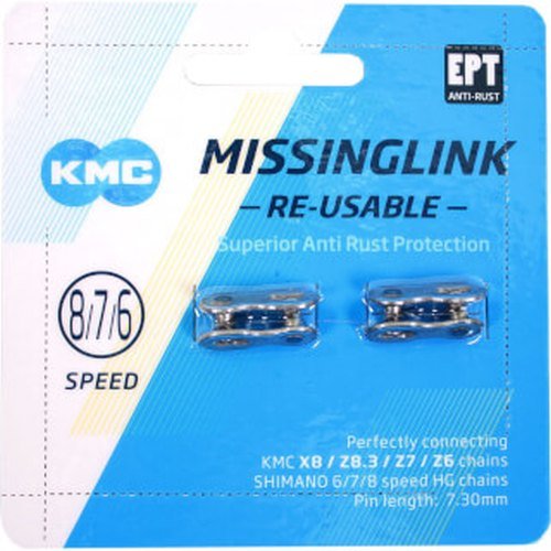 Kmc kettingschakel missinglink 7/8r ept 7,3 Zilver
