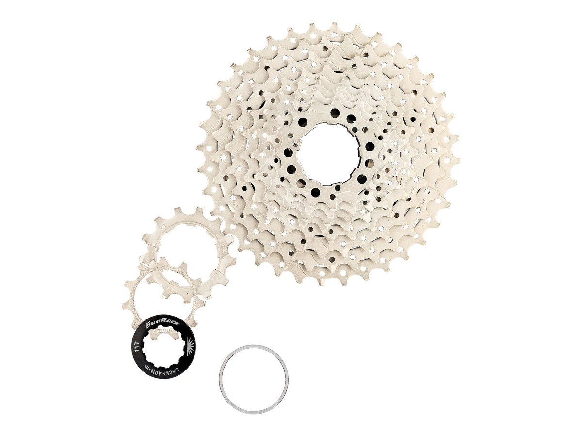Sunrace cassette 11-36t 10 speed metallic Zilver