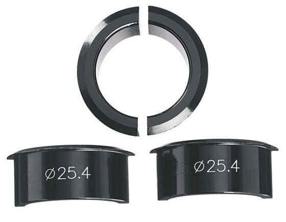 Ergotec vulbus 4-delig, zwart, voor stuurpennen van stuurklemming 31,8mm op 25,4mm