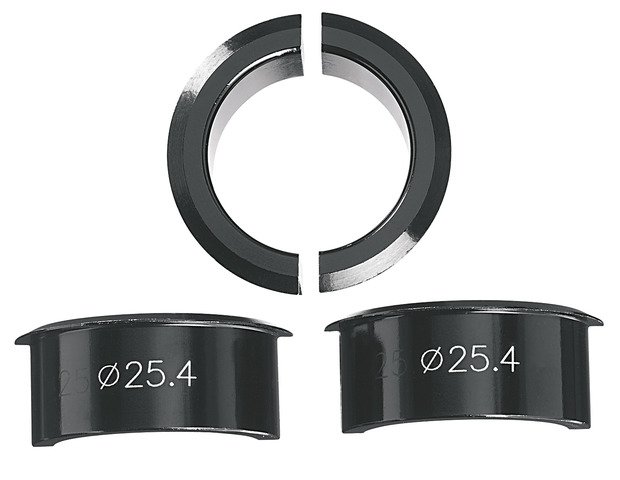 Ergotec vulbus 4-delig, zwart, voor stuurpennen van stuurklemming 31,8mm op 25,4mm