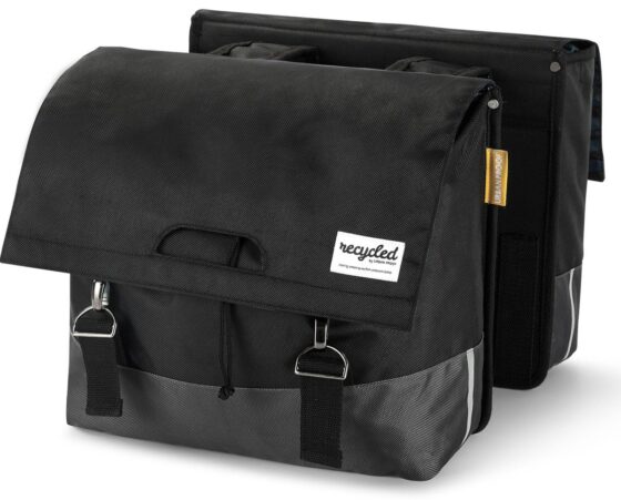 Urban Proof fietstas dubbel 40L recycled zwart gri Zwart/Grijs