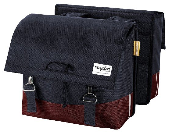Urban Proof fietstas dubbel 40L recycled rood grij Bordeaux/grijs