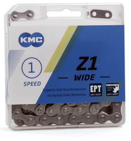 Kmc ketting singlespeed z1 112l 1/2x1/8 wide ept Zilver