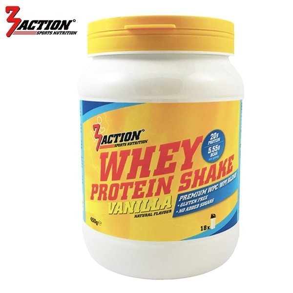 3action Whey Protein Shake Vanille 450g 1201000301 Geel