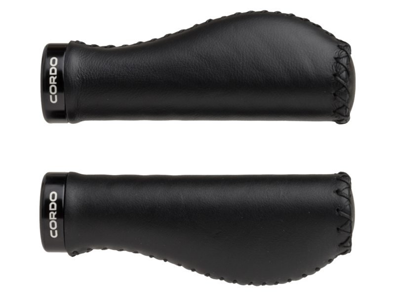 Cordo handvat leather grip met klemband Zwart