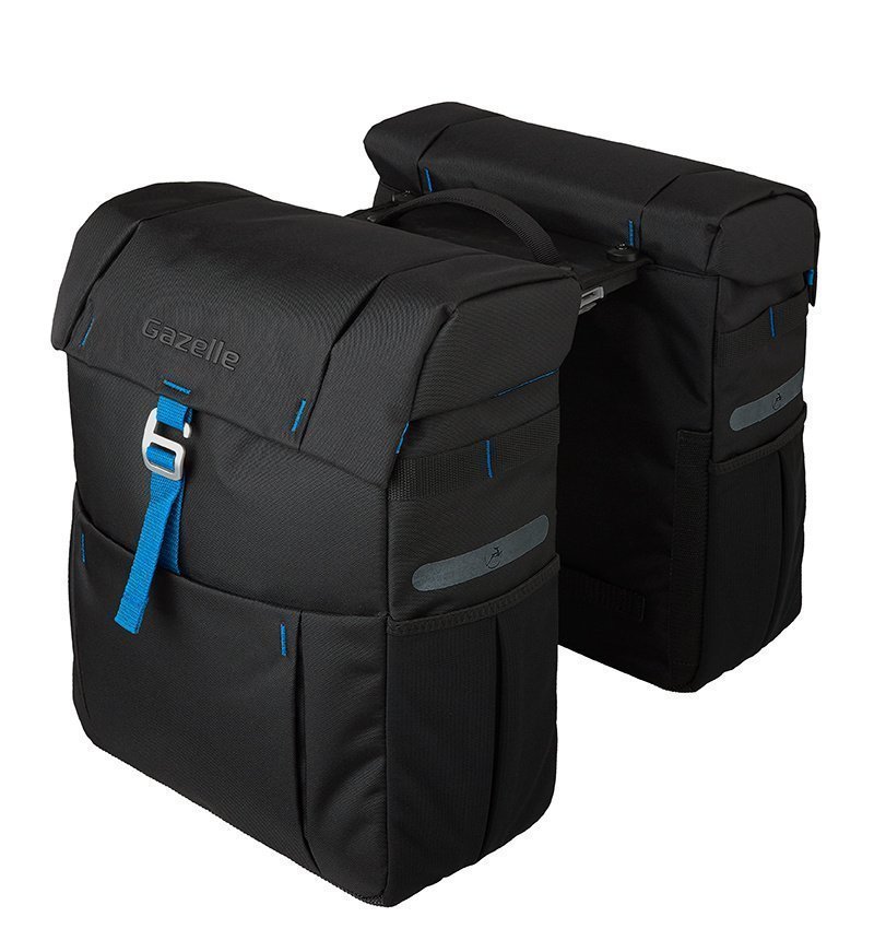Gazelle Tas dubbel blue adapter Mik ZWART