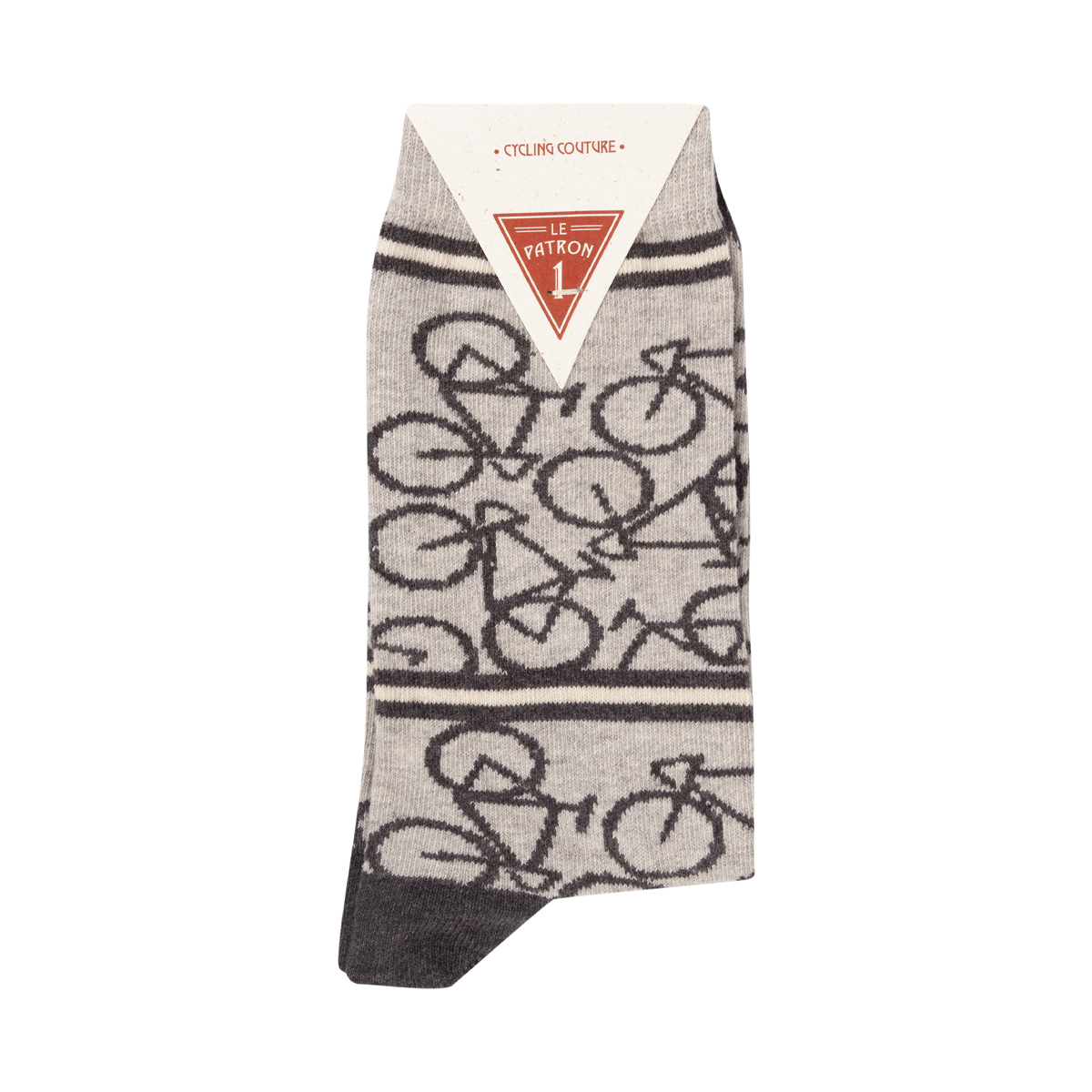 Le Patron Bicycle socks light grey Grijs