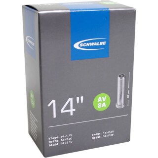 Schwalbe bib 14x1.75-2.35 schrader 40mm Zwart