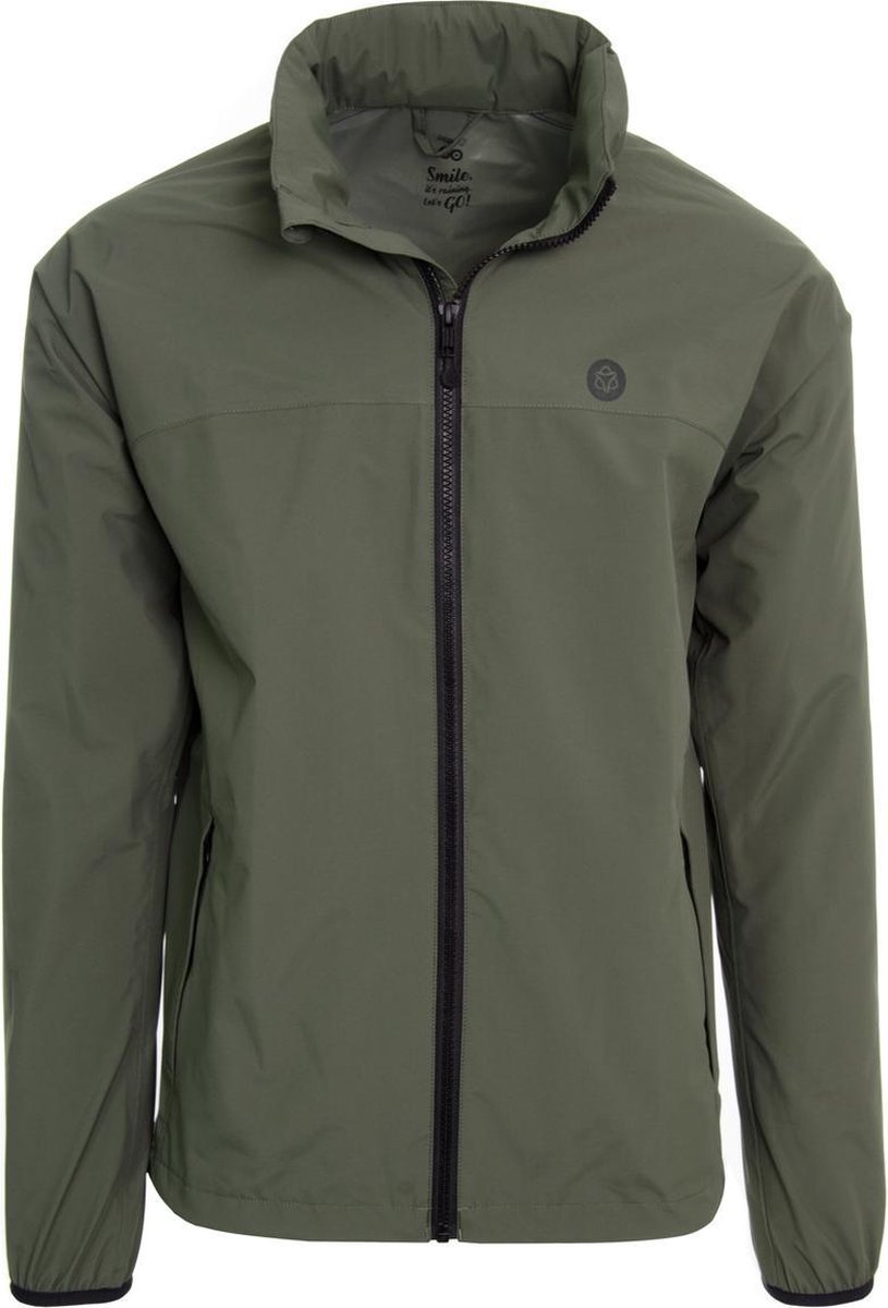 Agu go rain jacket essential army green Groen