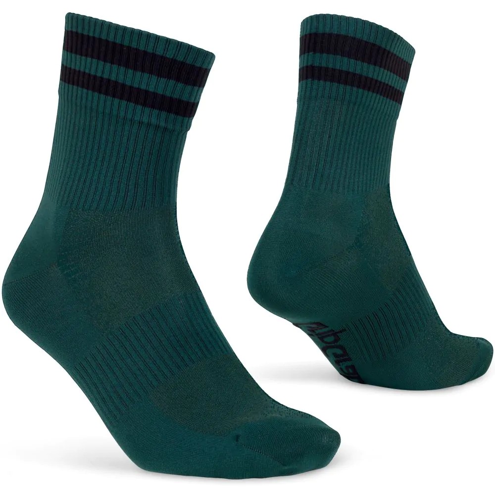 Gripgrab original stripes crew socks green