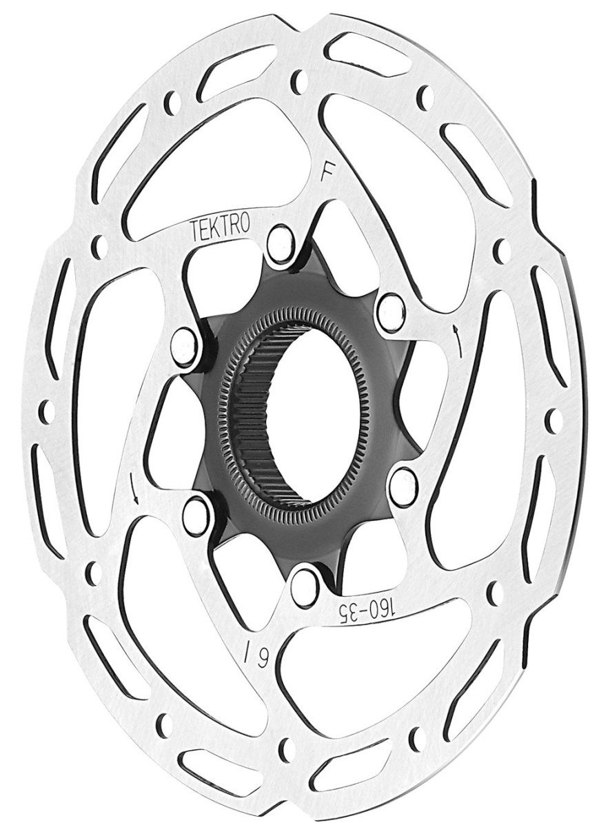 Tektro remschijf 160mm centerlock Zilver
