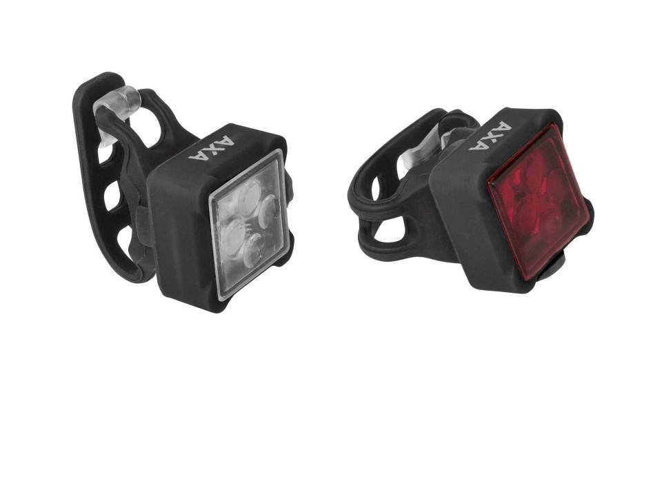 Axa led koplamp+achter niteline 44 Zwart