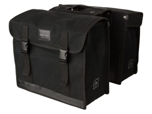 Fastrider Fr canvas 47l dubbele fietstas basics Zwart