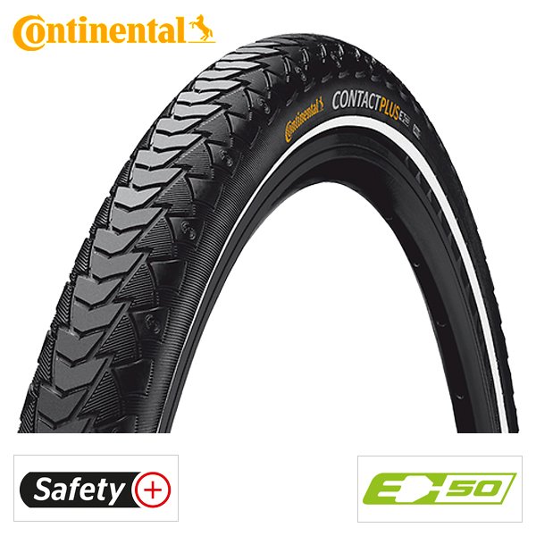 Continental Conti bub contact plus 28x1.75 refl Zwart