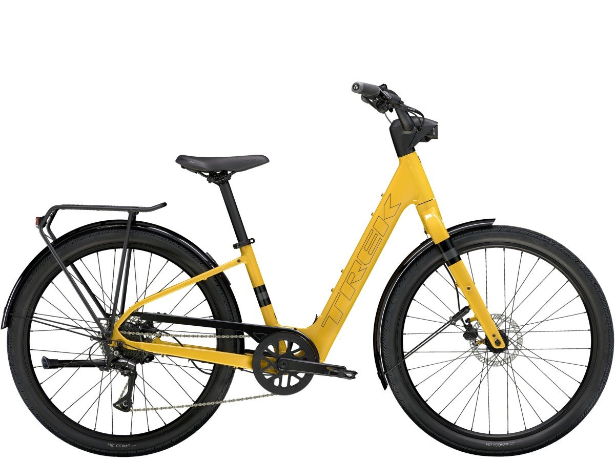 Trek Verve+ 1 Lowstep LT BAJA YELLOW Dames 2024