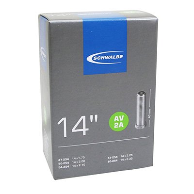 Schwalbe bib 14x1.75-2.35 schrader 40mm Zwart
