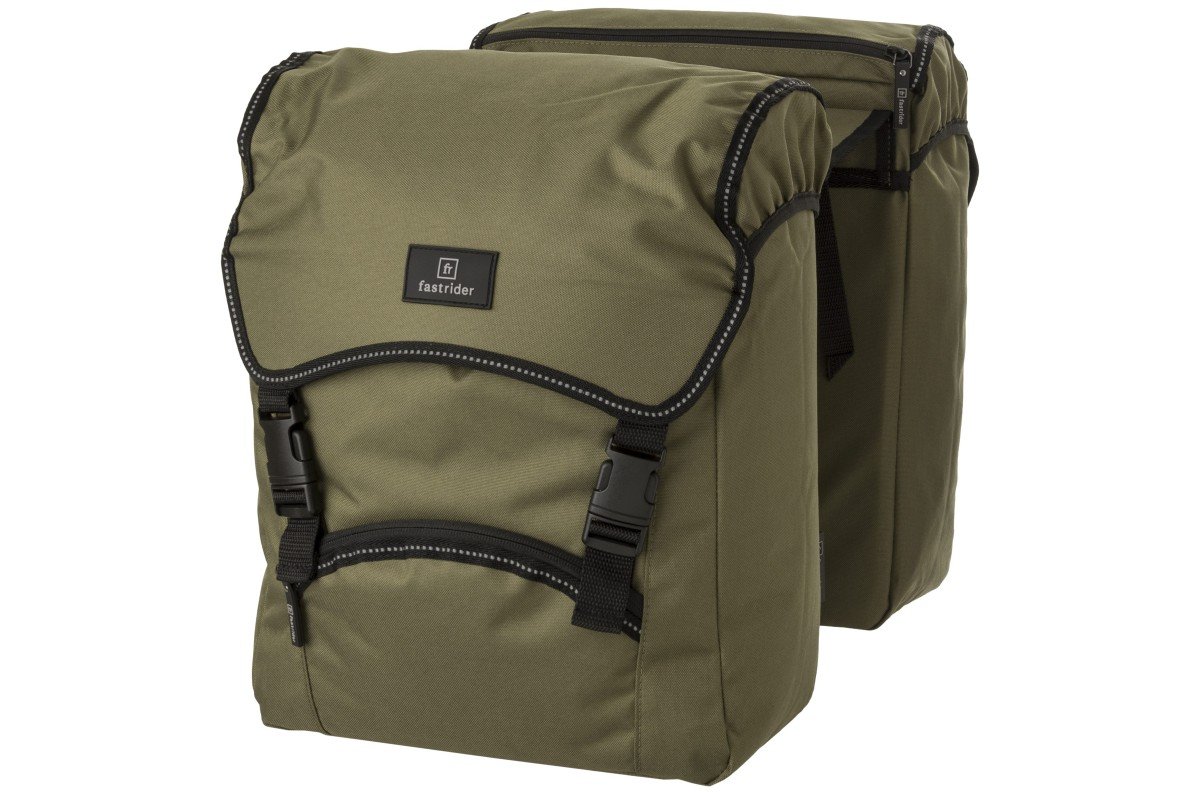 Fastrider Fr unibag traffic dubbele fietstas basics legergro Groen