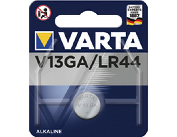 Varta batterij lr44 alkaline knoopcel blister (1) Blauw