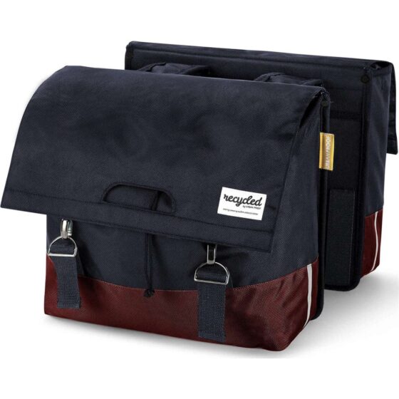 Urban Proof fietstas dubbel 40L recycled rood grij Bordeaux/grijs
