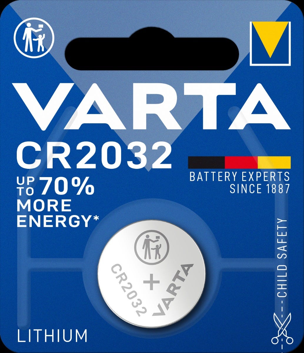 Varta batterij cr2032 lithium knoopcel blister (1) Blauw