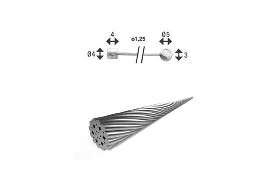 Xlc KABEL VERS BINNEN 4.00 RVS SHX17 Silver