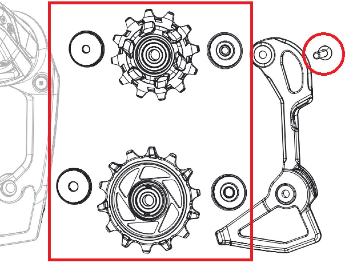 Sram derailleurdeel loopwielset rival etap axs Zwart