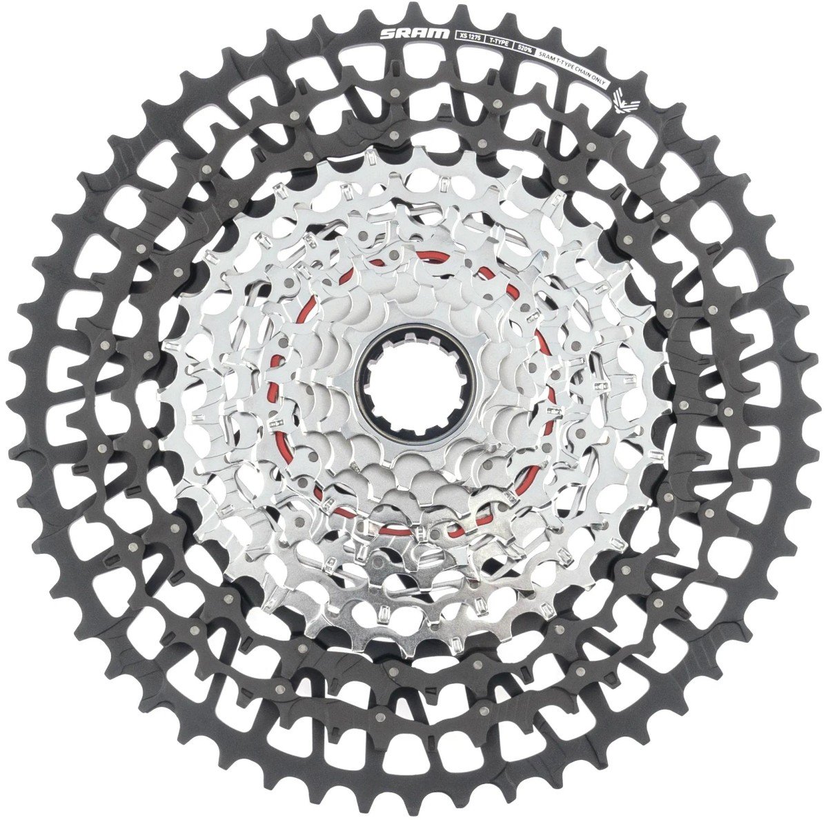 Sram cassette xs-1275 t-type eagle 12sp 10-52t zwa Zwart