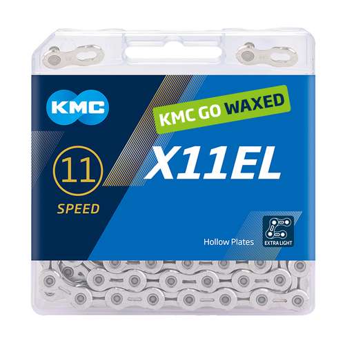 Kmc ketting 11 speed x11 waxed 118 links Zilver