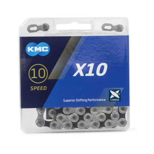 Kmc ketting 10-speed x10 114 links/zwart Zilver