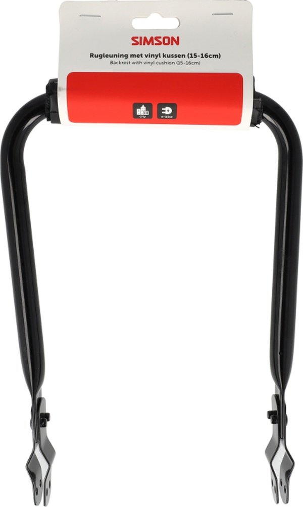 Simson rugleuning zwart met kussen
