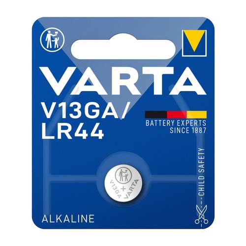 Varta batterij lr44 alkaline knoopcel blister (1) Blauw