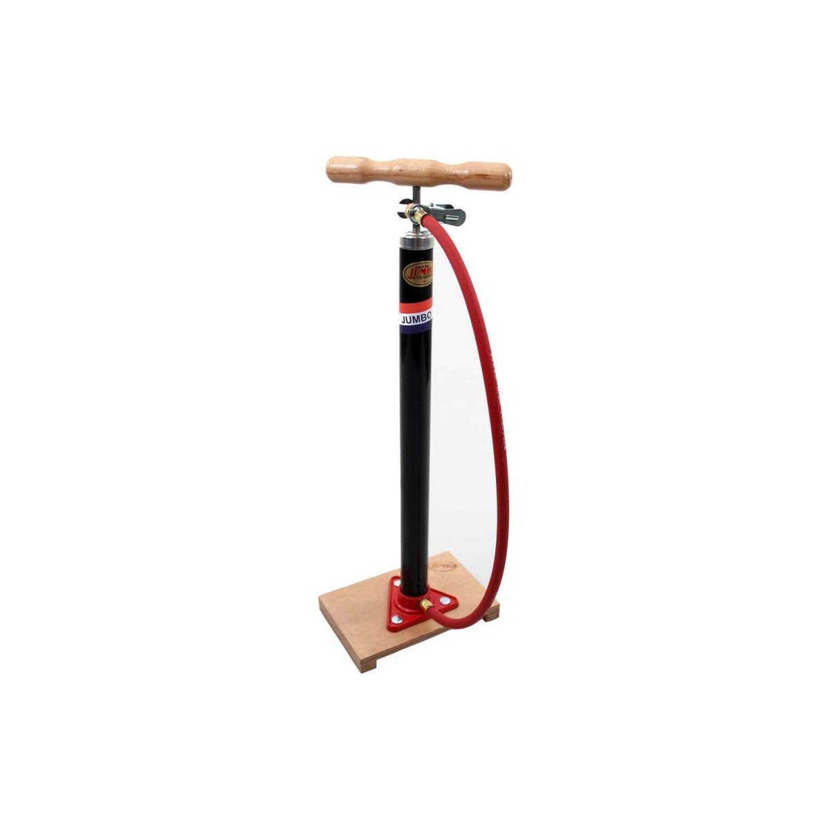 Jumbo pomp op plank met slang Zwart